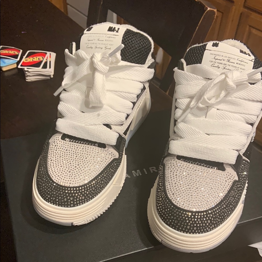 AMIRI MA-1 crystal Black and White Studded High-Tops